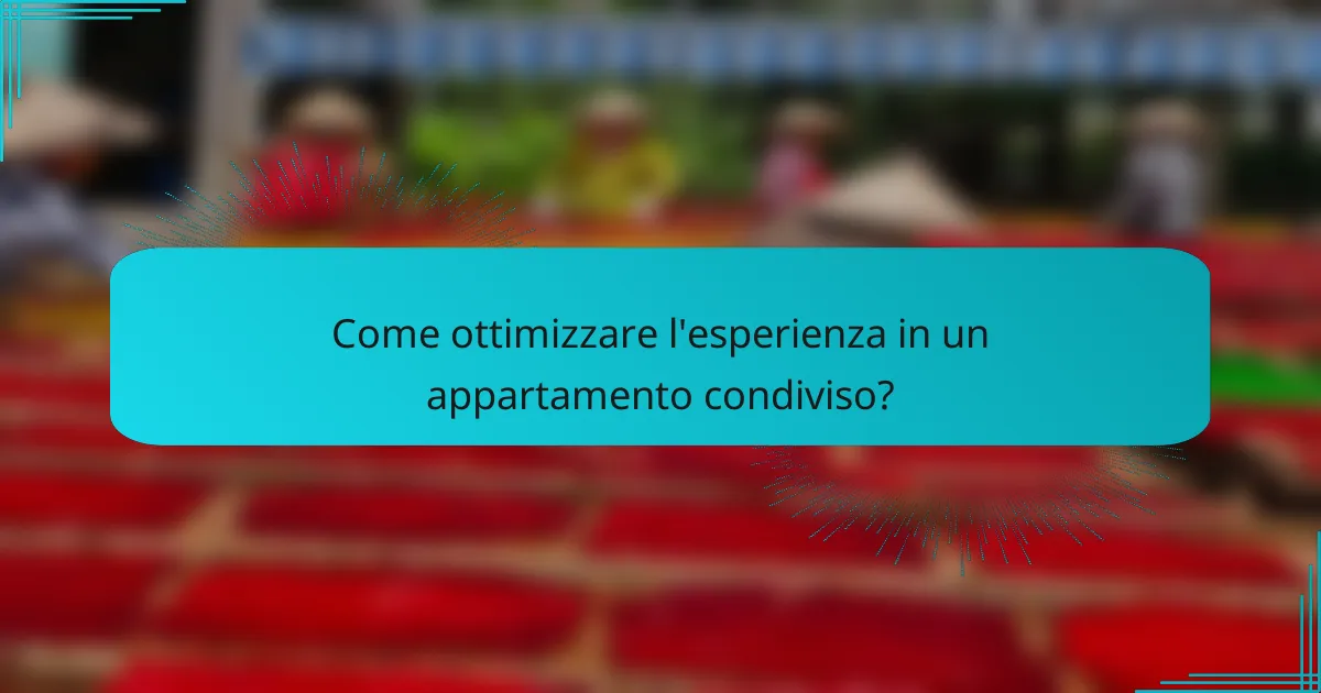 Come ottimizzare l'esperienza in un appartamento condiviso?