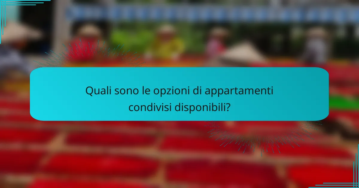 Quali sono le opzioni di appartamenti condivisi disponibili?