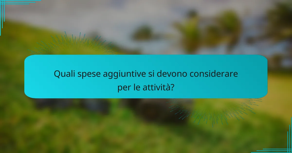 Quali spese aggiuntive si devono considerare per le attività?